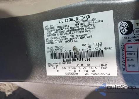 2008 Ford Mustang Gt Premium from USA, damaged, VIN 1ZVHT82HX85141214